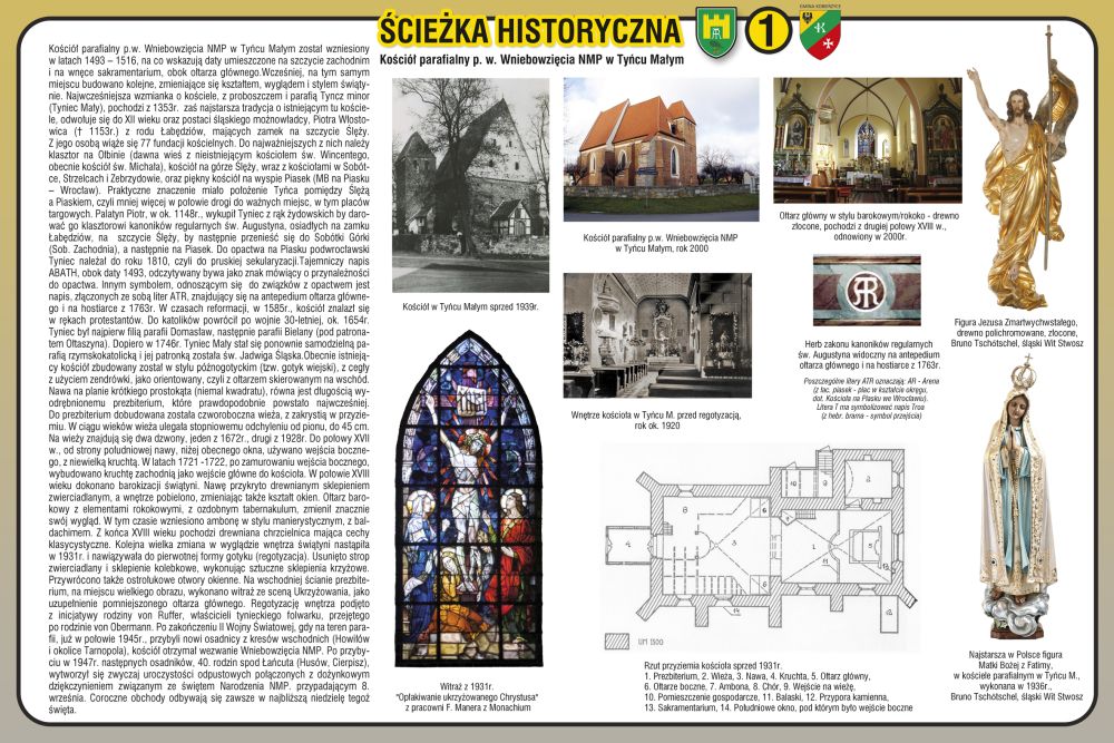 Graficzna historia kościoła w Tyńcu Małym